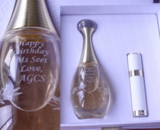 Engrave on Perfume Bottle